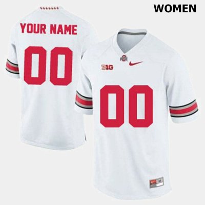 NCAA Ohio State Buckeyes Women's #00 Customized White Nike Football College Jersey CGG7445FB